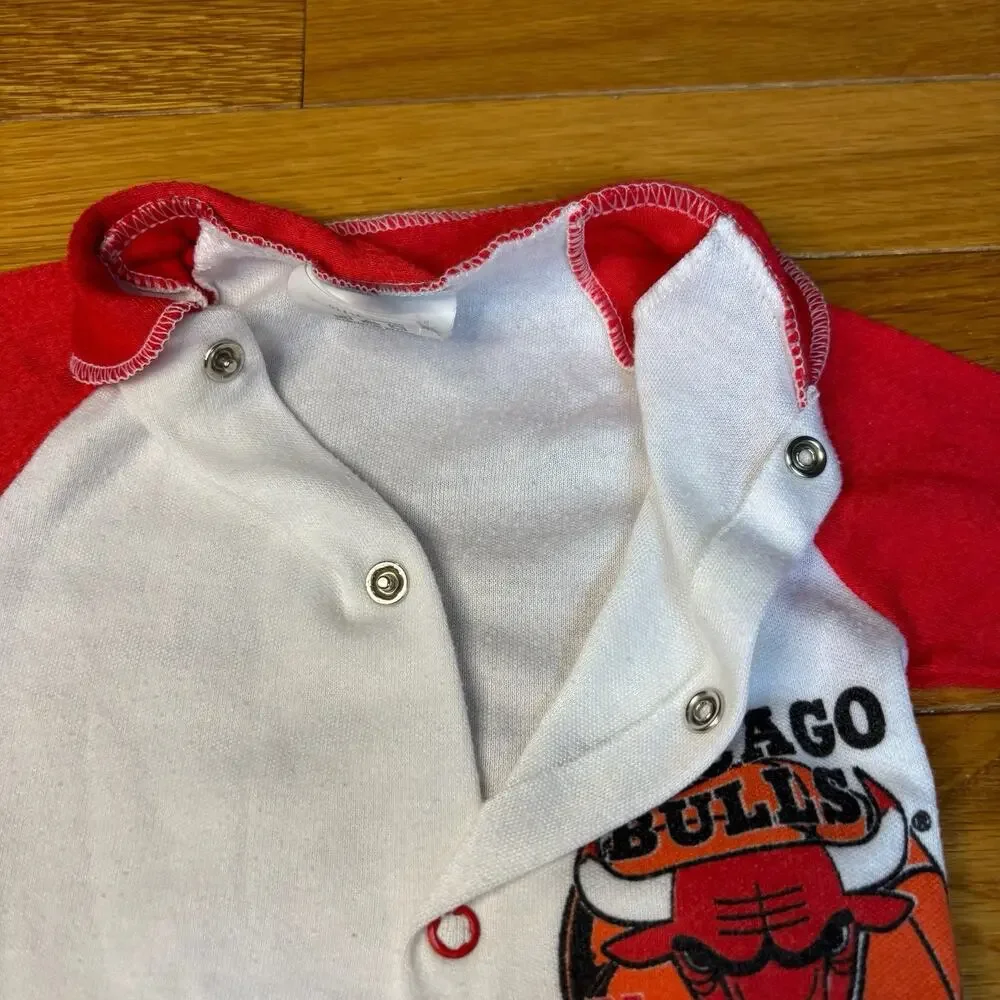 Vintage 1993 Chicago Bulls Fleece Romper World Champions Cutler Sports NBA Kids